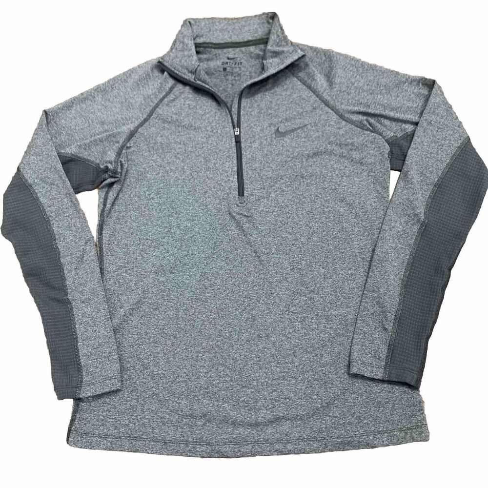 Women's Nike ProSize Small 1/2 Zip Training Top Sweatshirt CJ5716 071 Gray